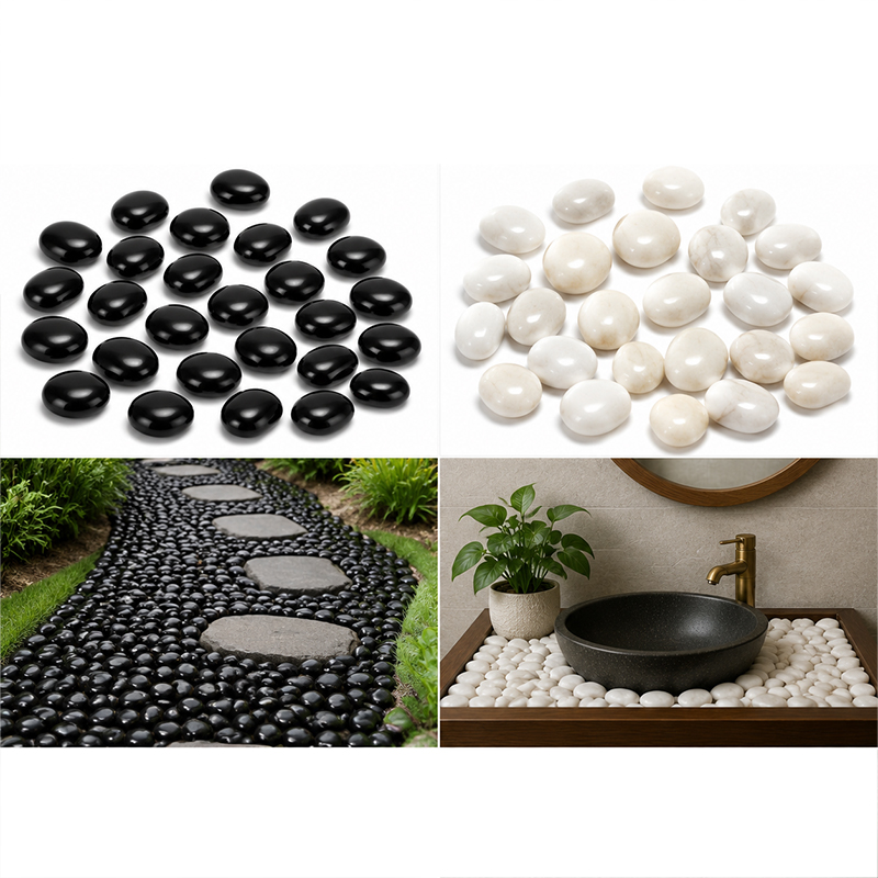 Fish Aquarium Home - Pedras de rio polidas brancas e