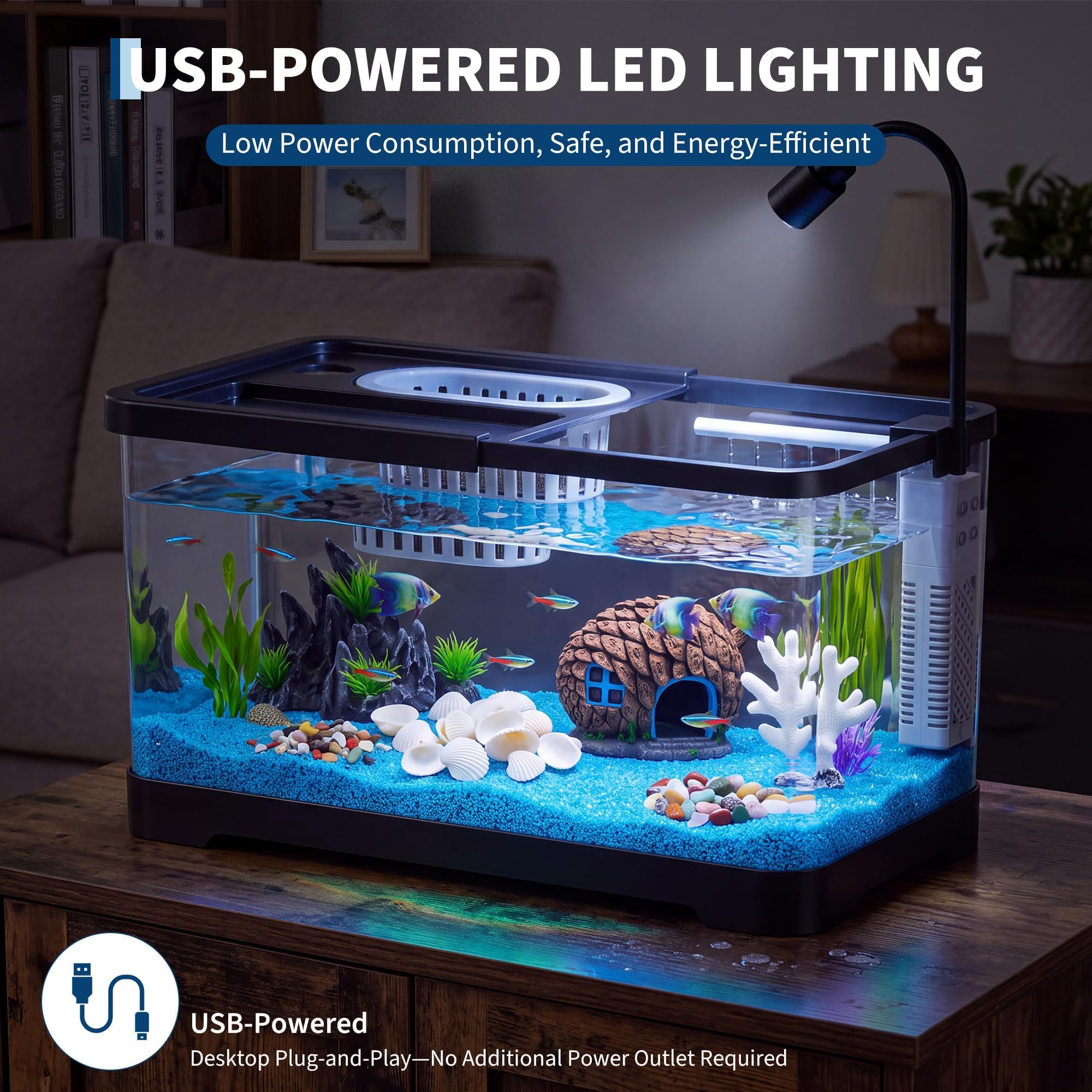 Kit Inicial para Aquário com F - Betta Fish Tank avaliação e preço