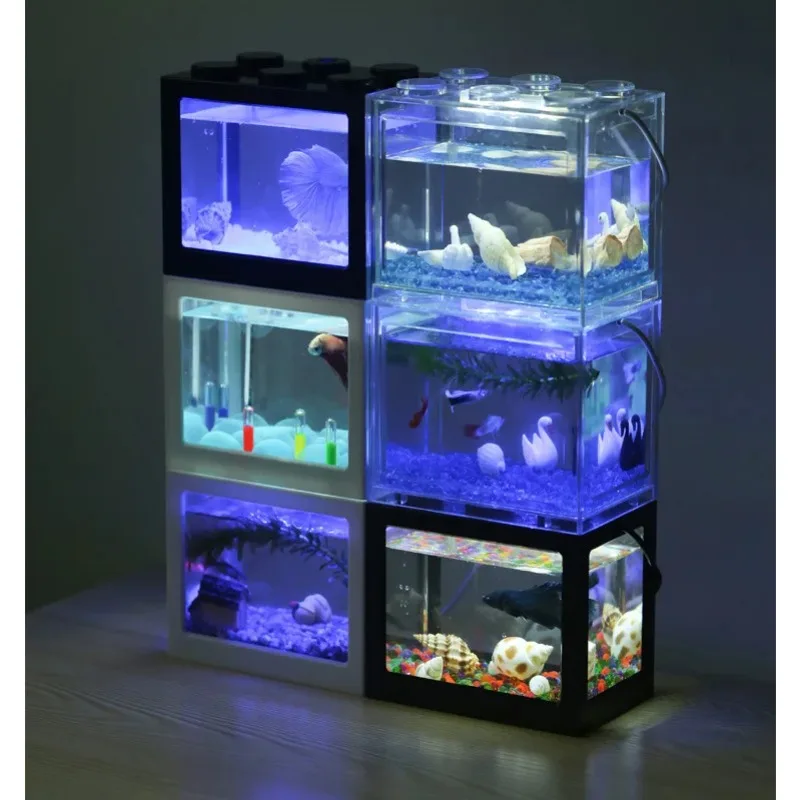 1l usb led desktop mini aquári - Betta Fish Tank avaliação e preço