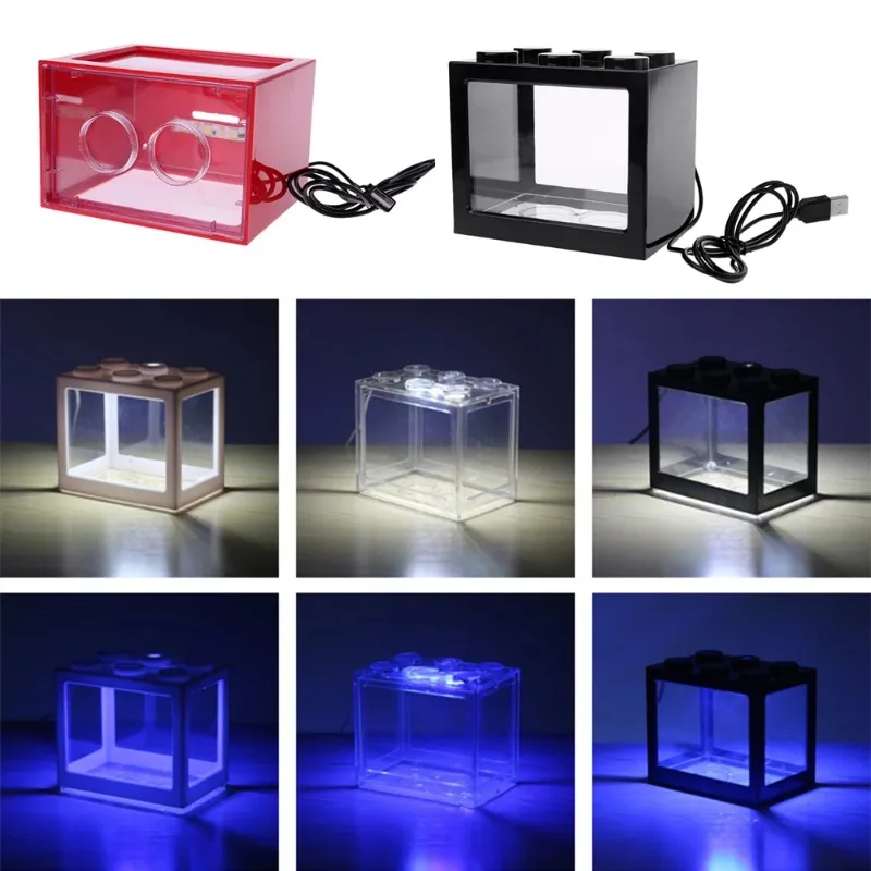 1l usb led desktop mini aquári - Betta Fish Tank avaliação e preço